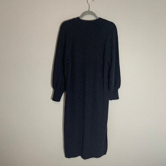 Vince v-neck long sleeve wool cashmere high slit midi dress - Picture 5 of 9